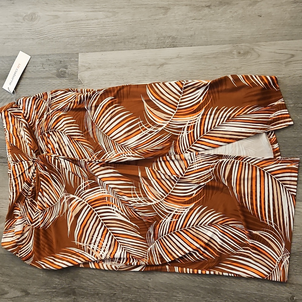 Liz Claiborne Tropical Print Midi Skirt size M